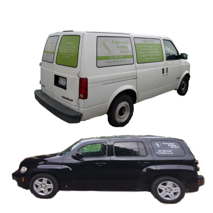Professional Building Services vehicles in Michigan